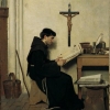 Giacomo Favretto, Il francescano Giovanni Duns Scoto nella sua cella, 1872