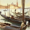John Singer Sargent (1856 – 1925), Gondolas off San Giorgio Maggiore, ca. 1902-3