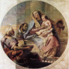 Giandomenico Tiepolo (1727 - 1804)
Sacra Famiglia (1749).
A metà pulitura