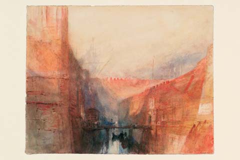 J.W.Turner, Venezia: una veduta immaginaria dell'Arsenale, 1840 ca.