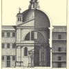 Facciata (parte) e sezione verticale (parte) della Chiesa e Casa delle Zitelle