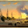 Ippolito Caffi, "Costantinopoli: l’Ippodromo", 1843, Olio su cartoncino intelato, 17 x 29 cm, Fondazione Musei Civici di Venezia