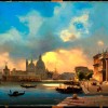Ippolito Caffi, "Venezia, Il Molo al tramonto", 1864, Olio su tela, 43 x 59 cm, Fondazione Musei Civici di Venezia