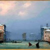 Ippolito Caffi, "Venice: Snow and Fog", 1842, Oil on stiffened card 26,5x41,5 cm