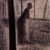 Georges Seurat Donna appoggiata a un parapetto della Senna Matita Conté Sul verso, iscrizione e sigla, a matita nera: de Seurat 323 e a matita rossa: 323 24,1 x 16 cm Parigi, collezione Prat mostra Museo Correr Da poussin a Cézanne