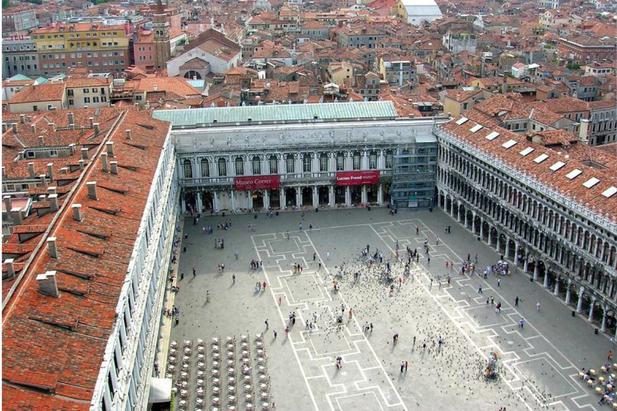 Veduta dall'alto di Piazza San Marco e del Museo Correr